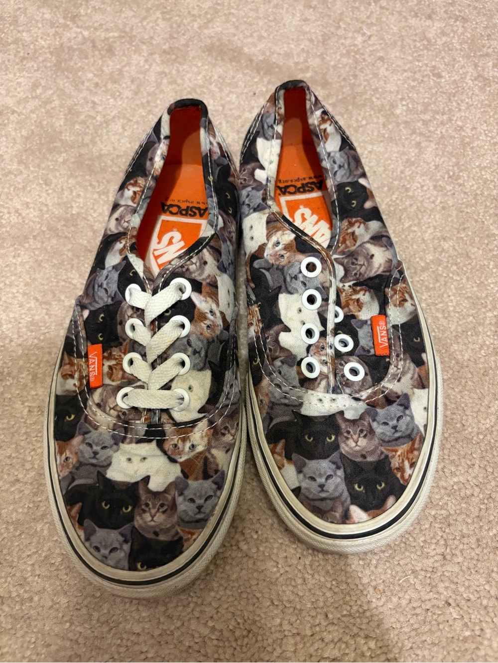Vans Cat Collage Canvas Sneakers - Black, White, Orange Accents